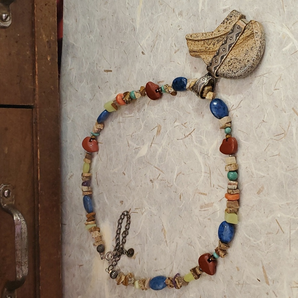 Carolyn Pollack Relios sterling bear gems necklace D